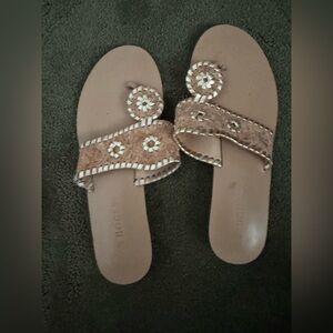 Jack Rogers Gold Woven Sandals